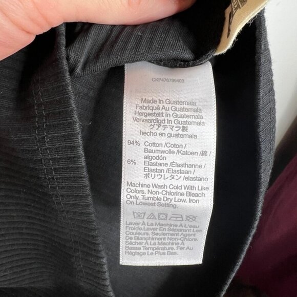 Madewell $48 Square Neck Long Sleeve Crop Tee Black Size XL NN255 - Picture 3 of 6